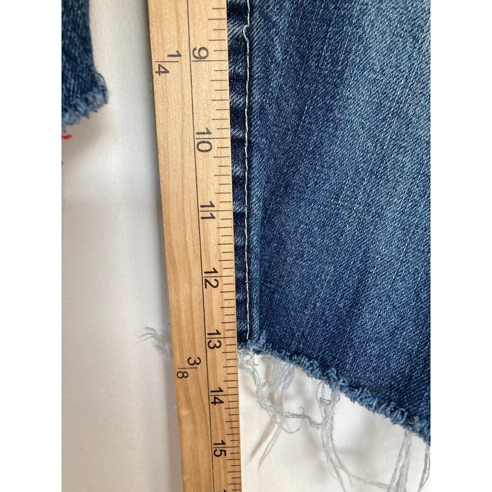 True Religion Jeans Cut Off Shorts Mens 32 Denim Fray Hem Jorts Blue - Picture 11 of 11